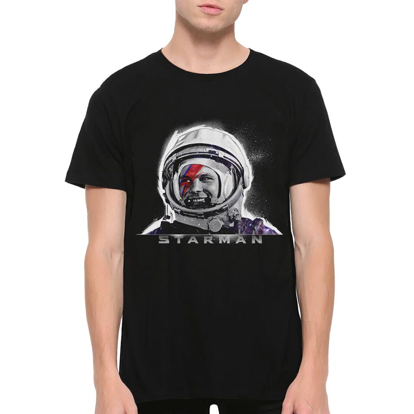 Yuri Gagarin Starman T-Shirt, David Bowie Shirt, Men s and Women s Sizes 3XL