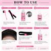 Lace Wig Installation Kit Waterproof No Residue Wig Glue Full Set Tools Quick Adhesion Long-Lasting Hold Black