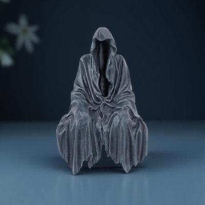 Mystery Grim Reaper Statue Thrilling Black Robe Nightcrawler Gothic Garden Ornament Resin Crafts Home Decor Miniature Model