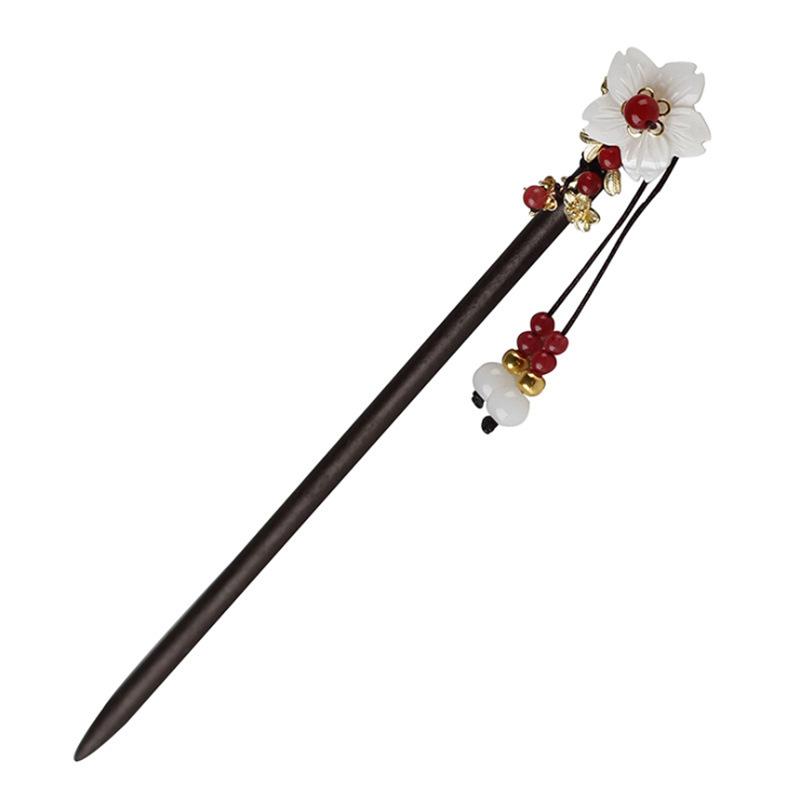 Retro Walking Hairpin, Ancient Hanfu Fringed Headdress, Hairpin, Court Classical Disc Hair, Wooden Hairpin, Hair Accessories
