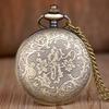 Exquisite Retro Bronze Steampunk Hollow Gear Design Quartz Pocket Watch with Necklace Chain Leisure Pendant Gift Men's Clock
