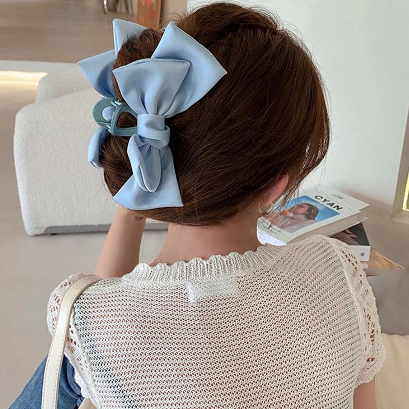 Double Sided Big Bow Hair Claws For Women Elegant Shark Hair Clip Girl Claw Clip Advanced Headwear Hair Accessories
