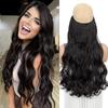 Invisible Wire Hair Extensions 22 Inch Halo Hair Extension Long Wavy Synthetic Hairpiece with Transparent Wire Adjustable Size Clips for Women