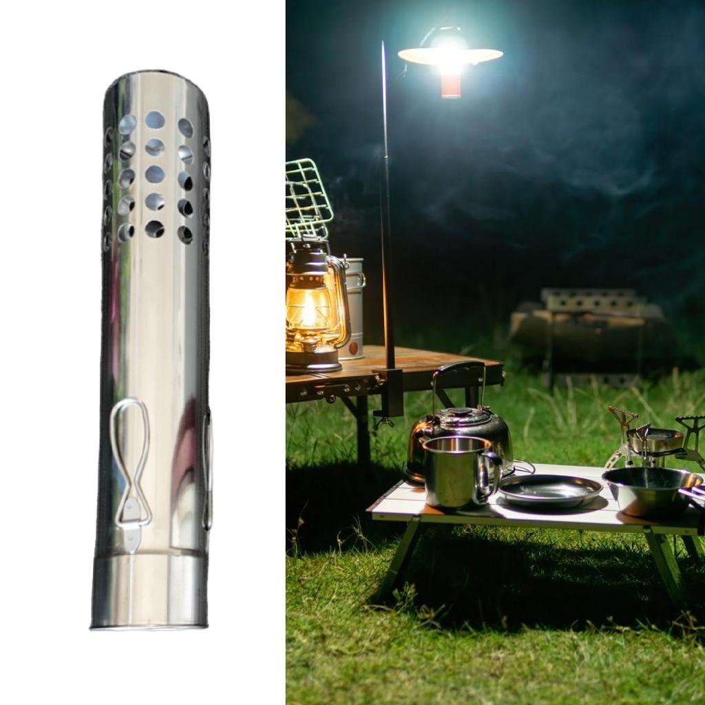 Fireproof Stove Chimney Flue Stainless Steel Pipe with Pull Rings for Tent Wood Stove Camping