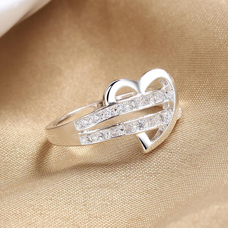 Lindon Classic Copper Alloy Zircon Ring Ladies Jewelry Wedding Promise Party Gift