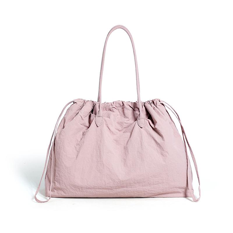 Large Capacity Drawstring Shoulder Bag Sport Lightweight Tote Bag Commuter Travel Storage Bag