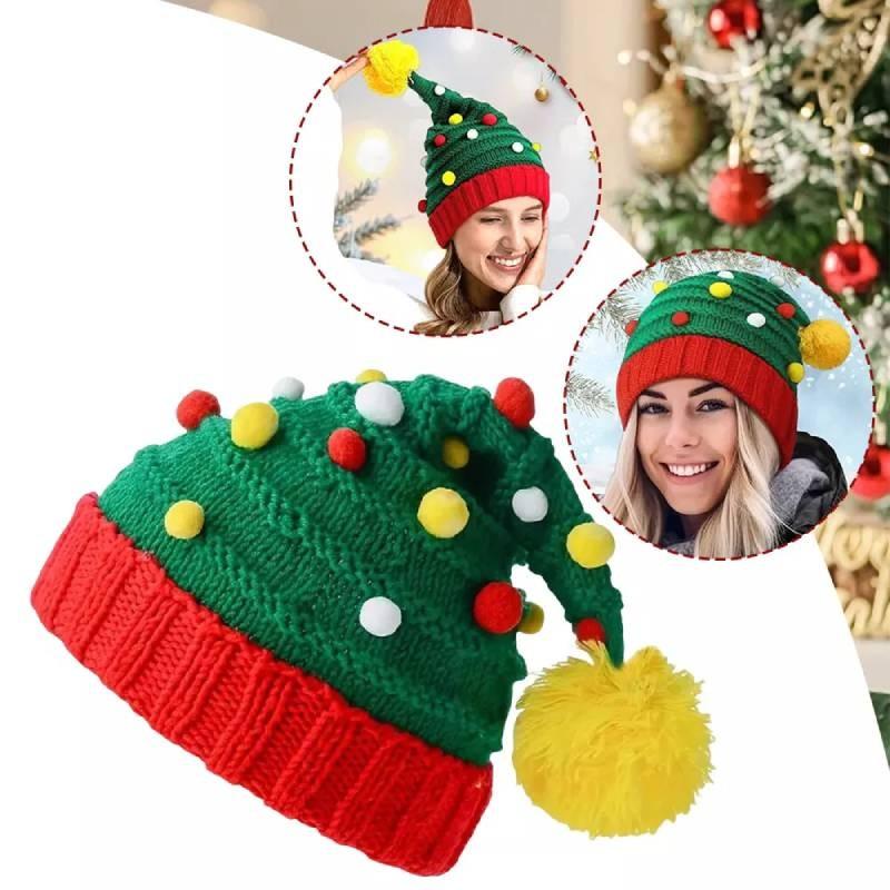 Winter Tree Christmas Beanie Knitteds Fashion Fabric Extra Warm Hatsupplies