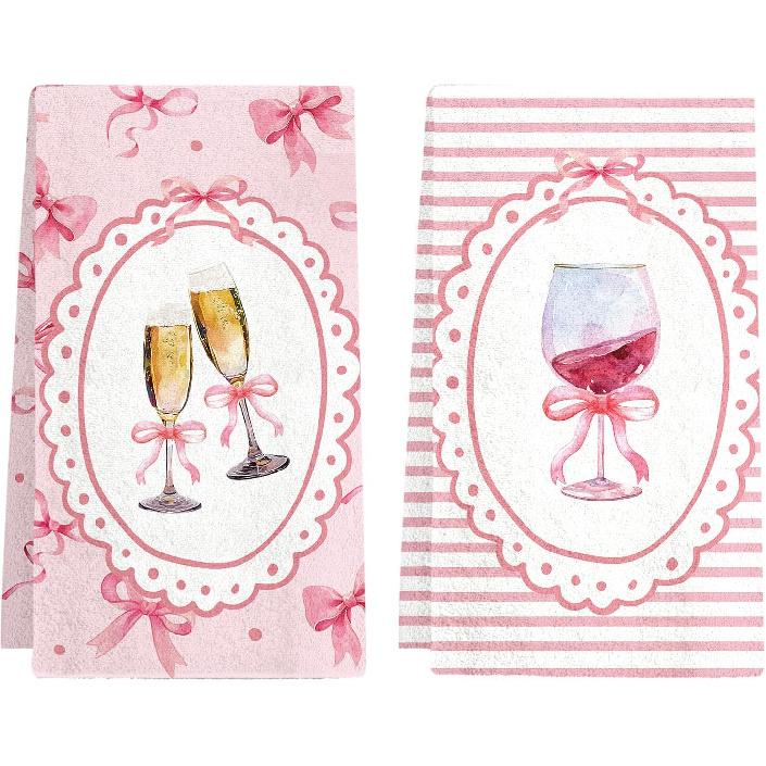 Black Cat Floral Kitchen Towels - Set of 2 Flower Cat Dish Towel for Kitchen Drying, Soft Absorbent Cute Dish Towels Cats Spring, Black Cats Flower