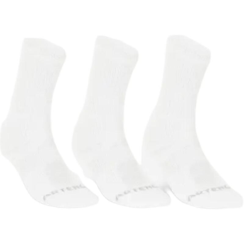 

DECATHLON RS500 High Top Tennis Sweat-Absorbing Socks Unisex Pack of 3 Snow White 35-38 снег