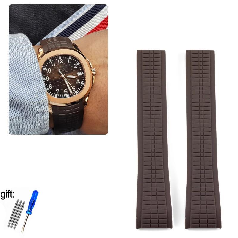 Cinturino per Orologio in Gomma Morbida da 21mm Aquanaut Adatto per Patek Philippe Silicone 5164A 5167A 5168A Cinturino Pieghevole
