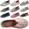 Plus Size Summer Slip-On Espadrilles: Casual Canvas Shoes with Linen Sole & Solid Color Hemp Rope Design