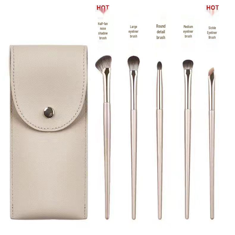 13-delers gull sminkekostsett: Myke sminkekoster for øyne og ansikt