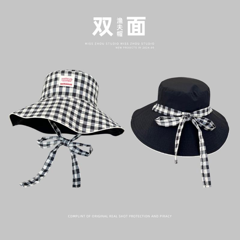 Mint Mambo Sunscreen Bucket Hat Women's Summer Double-sided Hat Large Brim Sunshade Sun Hat