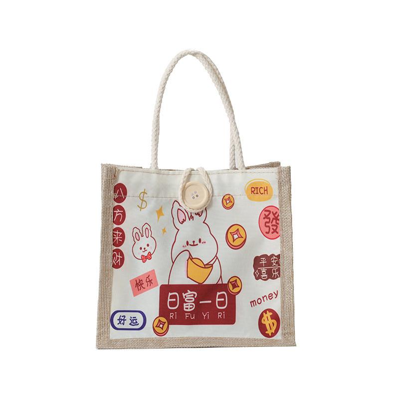 Trendy Small Square Canvas Bag For Women Featuring Unique Street Style And High Durability