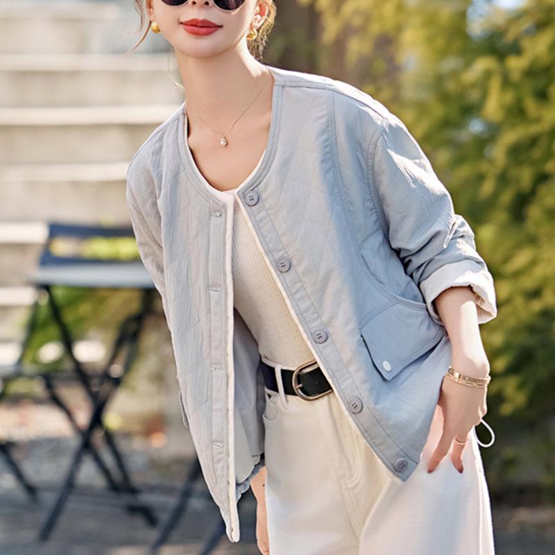 

Spring 2025 Women s White Color Block Chic Jacket Large