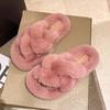 Mao Mao Slippers Female Spring and Autumn Thick Bottom Versatile Fairy Style Fashion Cross Home Plush Cotton Slippers