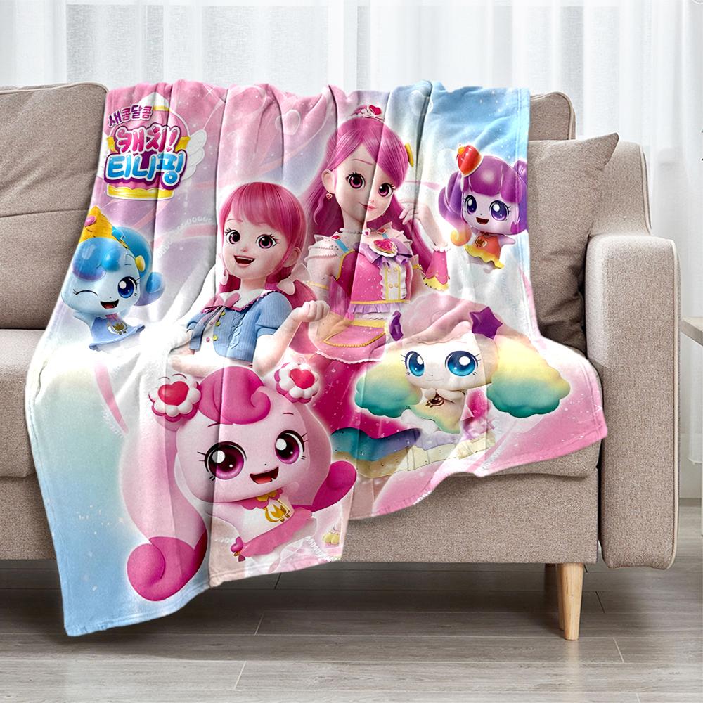 Twinkle Catch Teenieping Theme Printed Blanket - Perfect for Couch, Bed, Travel & Outdoor Use | Machine Washable, Cozy & Durable.
