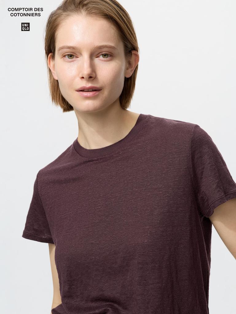 Uniqlo Linen Crew Neck T  shorT Sleeve 