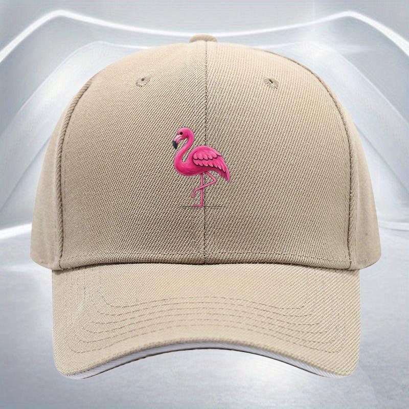 Pink Flamingo Baseball Cap Polyester Adjustable Sandwich Brim Sports Outdoor Hat