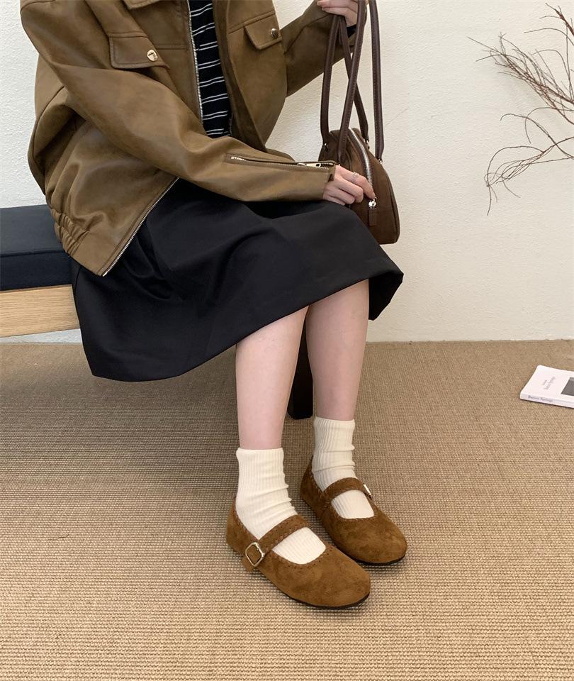 2025 One-pedal grandma Doudou shoes trendy soft sole Korean version versatile soft leather flat sole autumn shallow mouth single shoes women