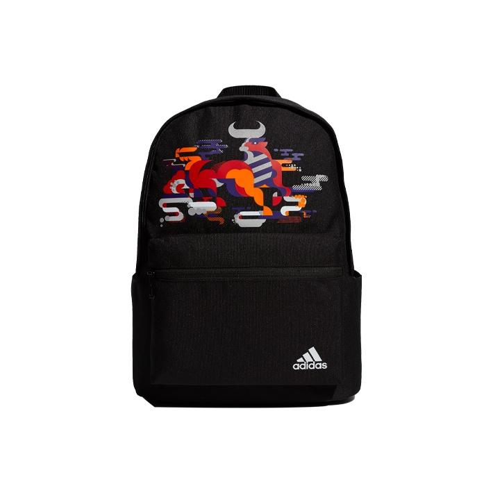 Adidas Printed Sports Large Capacity Polyester Backpack Unisex Backpack Black GQ3737 Black