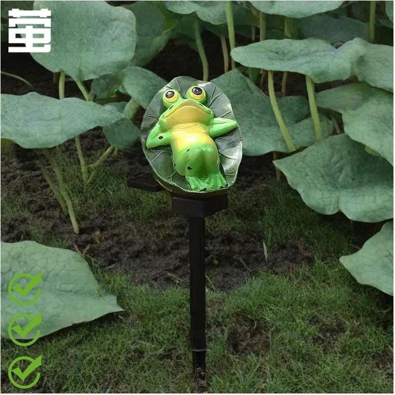 1Pc Solar Outdoor Lights, Garden Lights, Garden Layout, Decorative Grass Floor, Landscape Lawn Floor, Frog Lights