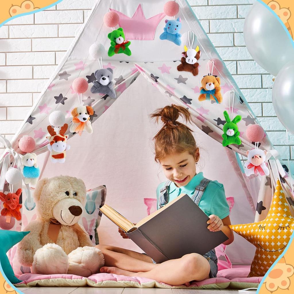 Skylety 60 Pack Mini Plush Animals for Christmas 30 Styles Bulk Mini Stuffed Animals Plush Toy Small Stuffed Keychain Cute Assortment for Carnival