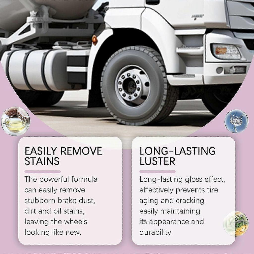 Heavy Duty Wheel Cleaner - Stain Remover for All Wheel Types with Long-Lasting Glossy Finish, Eco-Friendly Formula, 120ml