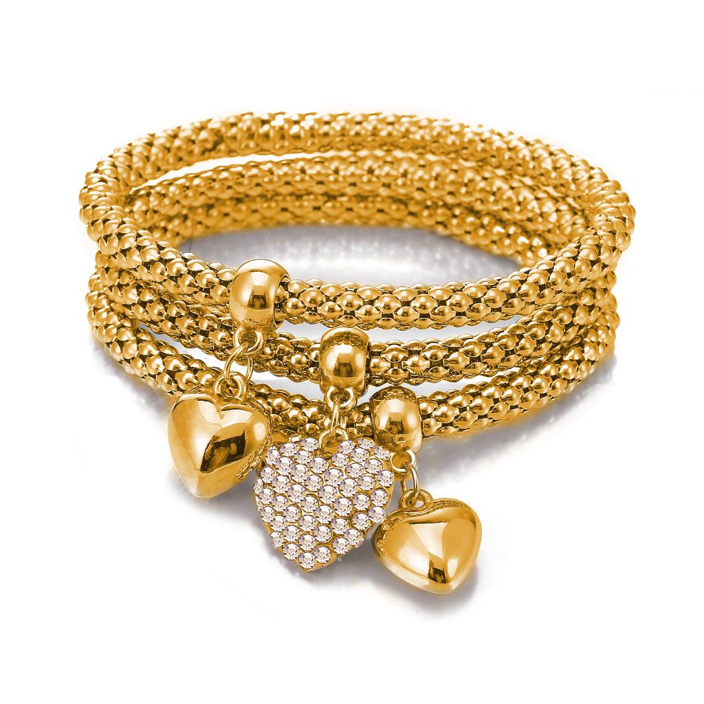 Pulseira de coração duplo Y2K moda feminina popular pulseira de cristal de casamento joias requintadas