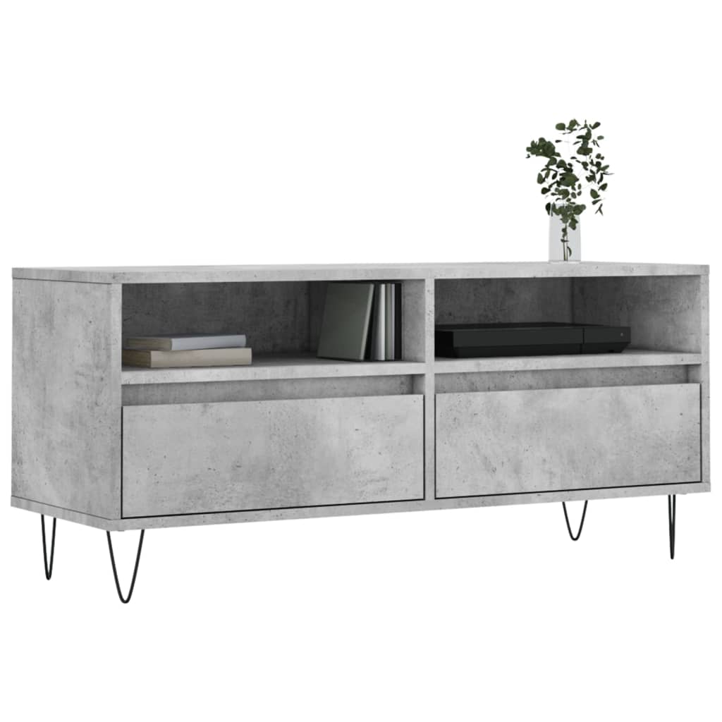 TV Cabinet Concrete Grey 100 x 34.5 x 44.5 cm Particleboard