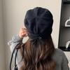 Winter Warm Knitted Hat with Personalized Rolled Edge Drawstring Pile Hat Korean Version Versatile Ear Protection Woolen Hat Pullover Hat for Women