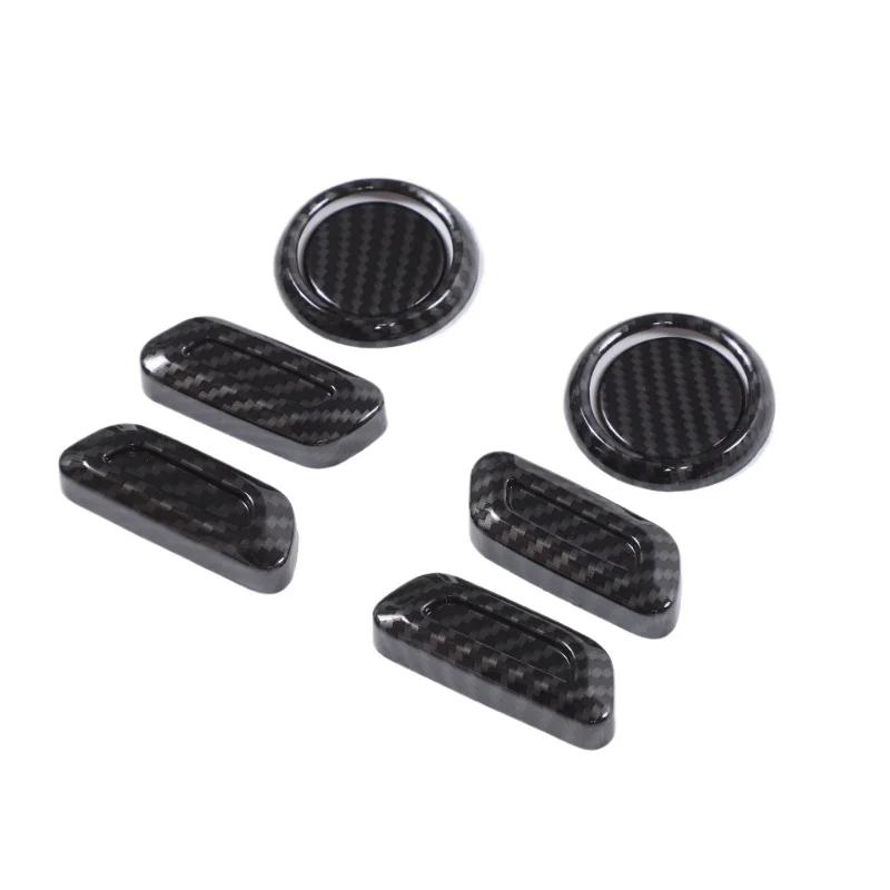 For Rivian R1T R1S 2022-2025 ABS Carbon Fiber Car Seat Adjustment Button Cover Trim Interior Car Accessories