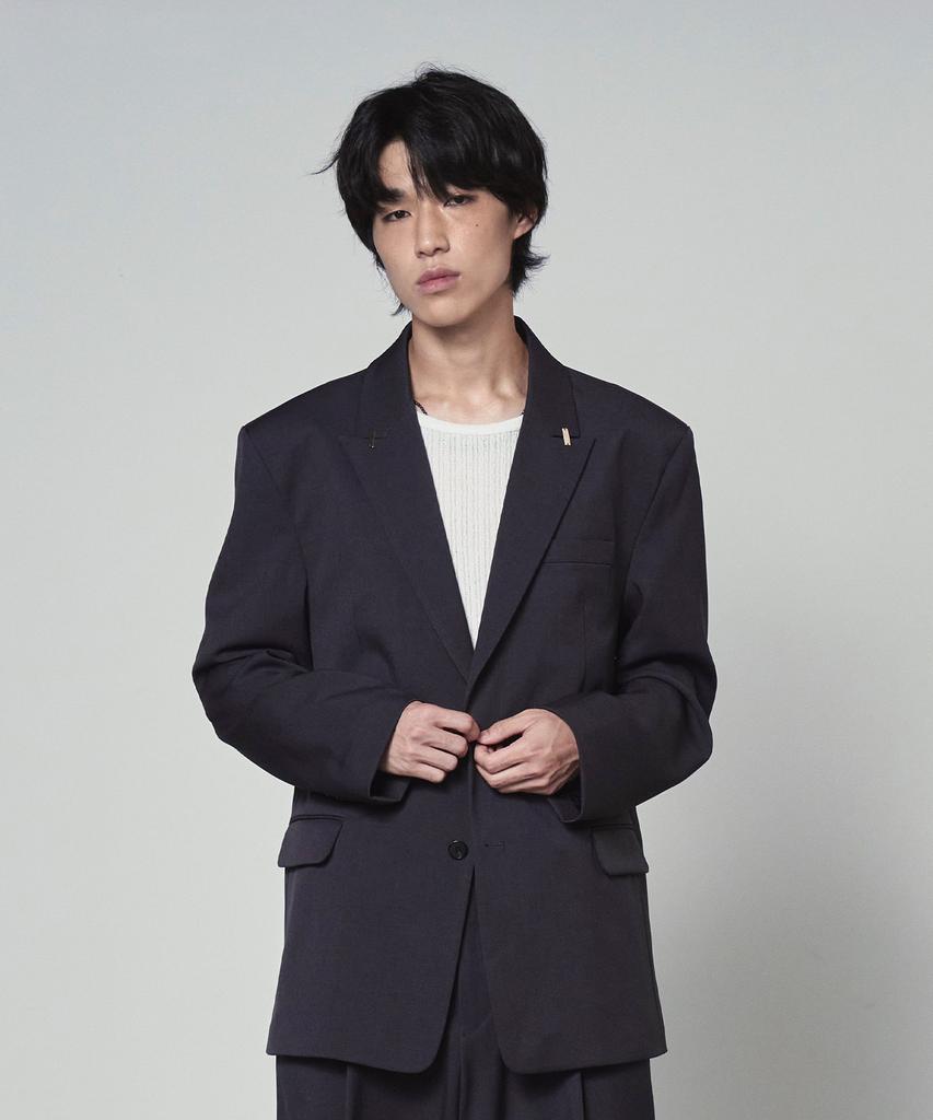Hyoji Tip Pinched Overfit Blazer (Charcoal)