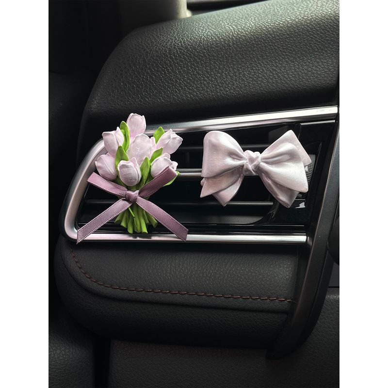 Niche Tulip Car Fragrance Diffuser Stone Flower High-End Light Fragrance Car Air Vent Decoration Ornament