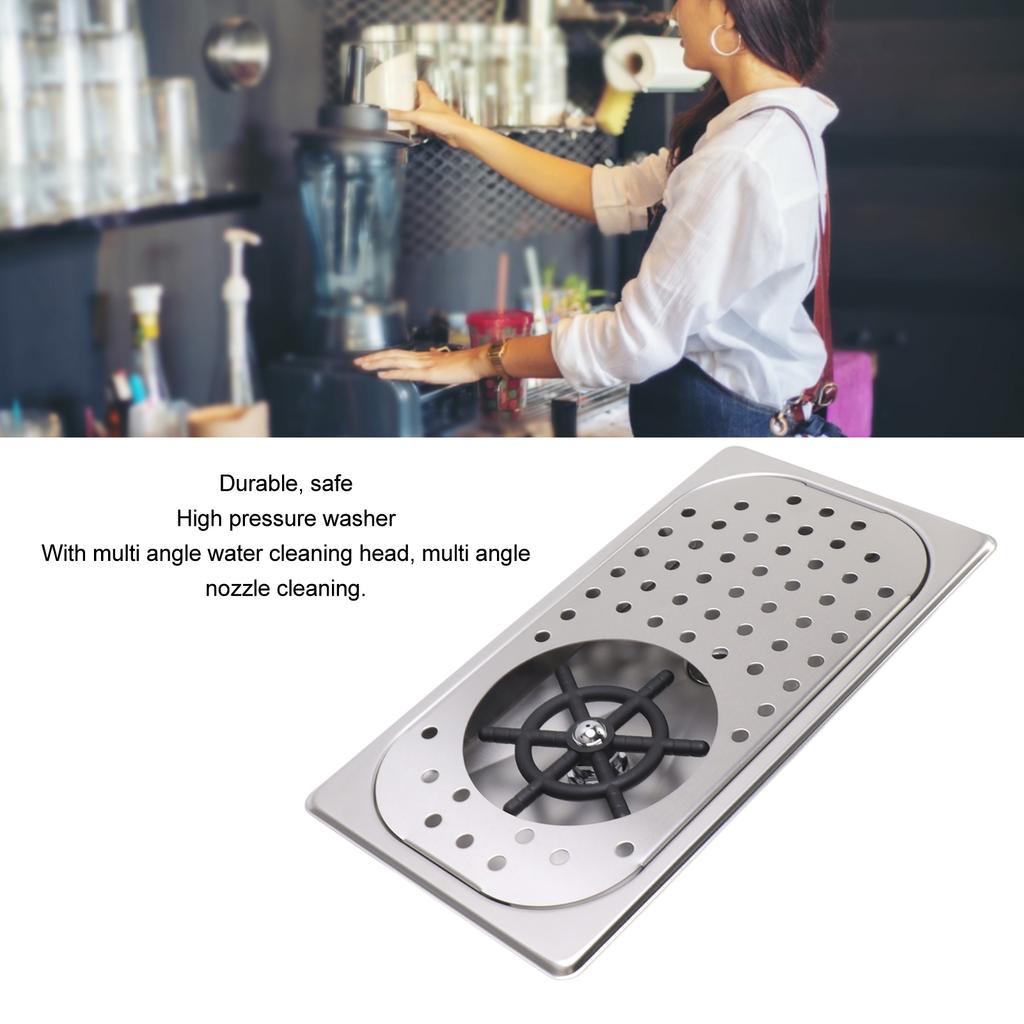 Ingebouwde Bekerwasser Roestvrij Staal Glasreinigingsspoeler Hoge Druk Bekerwasser Met Afvoer Druppelschaal Slang Voor Bar Koffiehuis