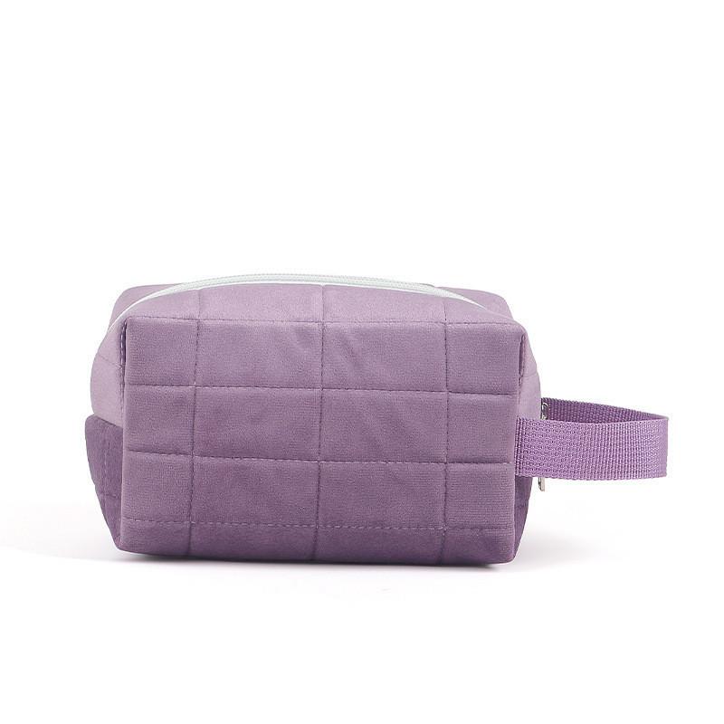 Fresh And Sweet Style Velour Fabric Makeup Bag Cosmetic Cotton Storage Pouch Lipstick Storage Pouch фиолетовый