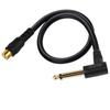 Instrument Cable Double Shielding Strong Right Angle Cable 6.35mm Male to Female Cable for Earphones Cameras