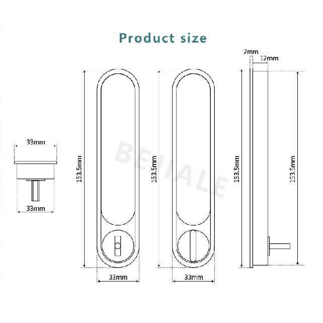 Pocket Door Wooden Sliding Door Lock Sliding Door Lock With Side Handle Balcony Kitchen Bathroom Invisible Door Hook Lock