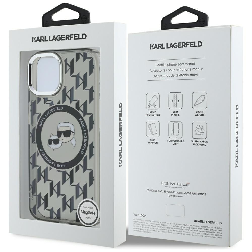 Karl Lagerfeld Klhmp15Mhmckmhk Iphone 15Plus 6.7 Czarny/Black Iml Monogram Karl&Choupette Head Magsafe