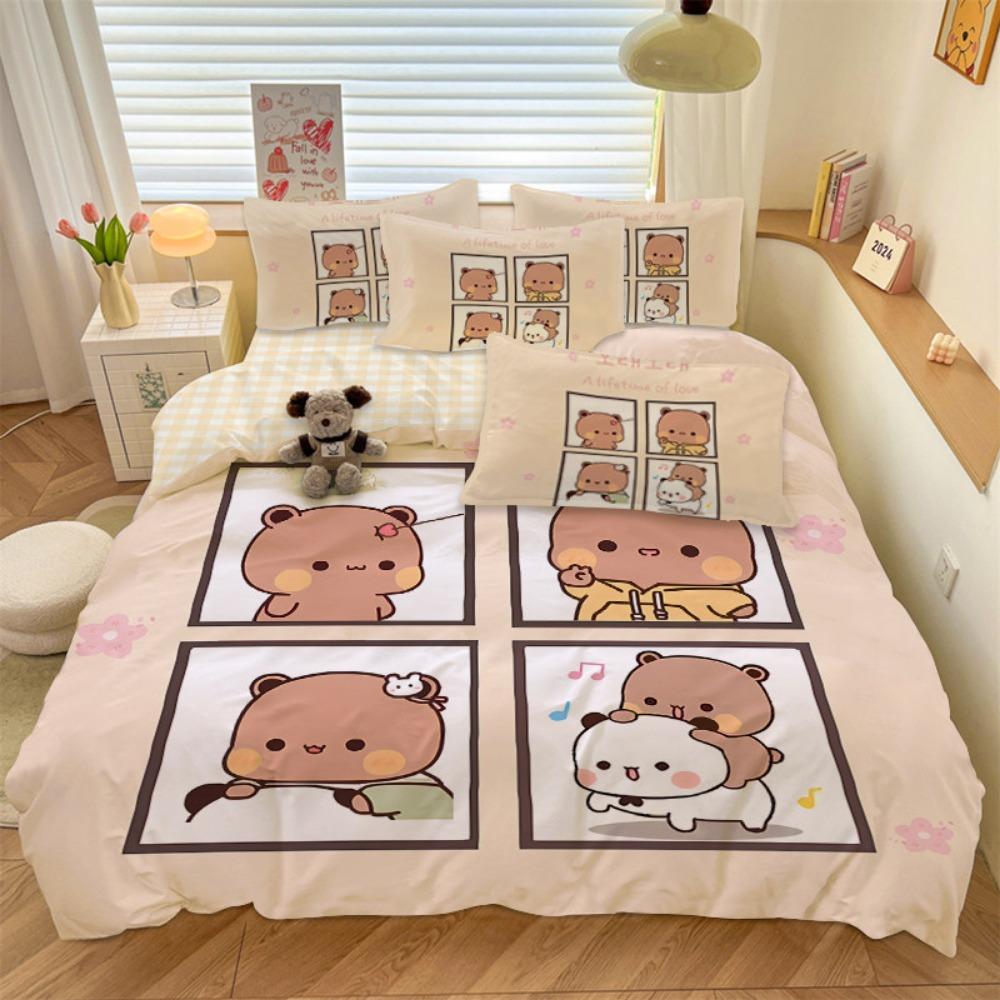 Cartoon Bubu Duvet Cover Pillowcase Bedding Bedroom Decoration Children Gift Adult Single Double Bed Large SizeZip Duvet Cover