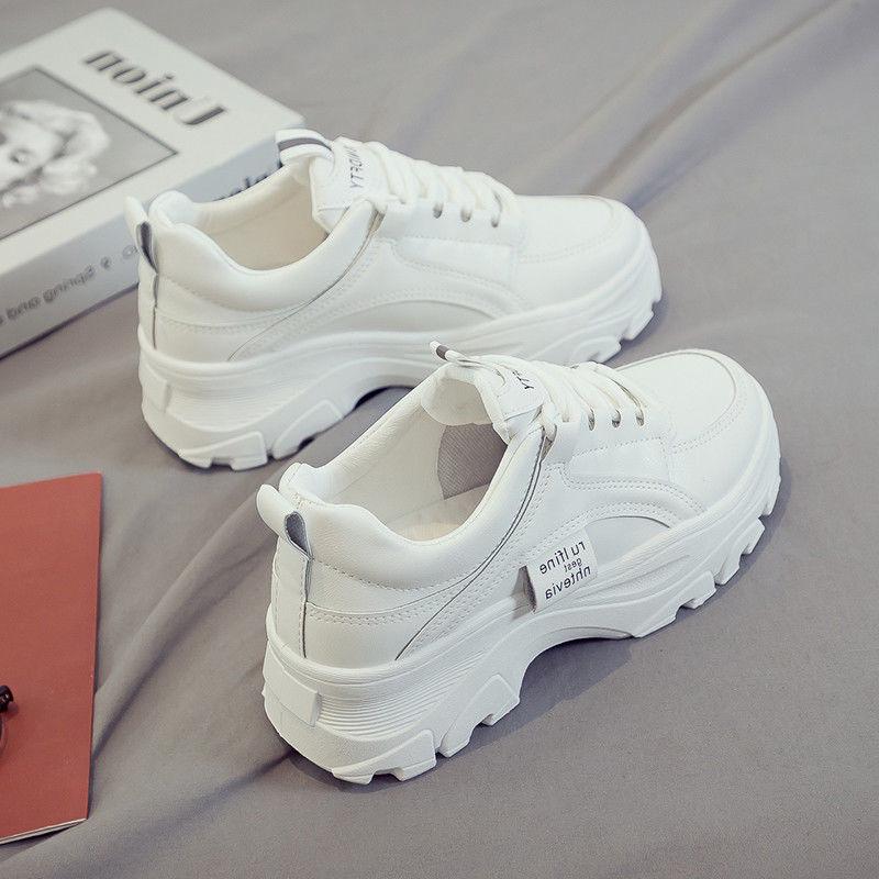 Women's Trendy Dad Shoes: Height-Increasing Running Sneakers with Thick Soles for Spring and Autumn. Versatile and Stylish Footwear.