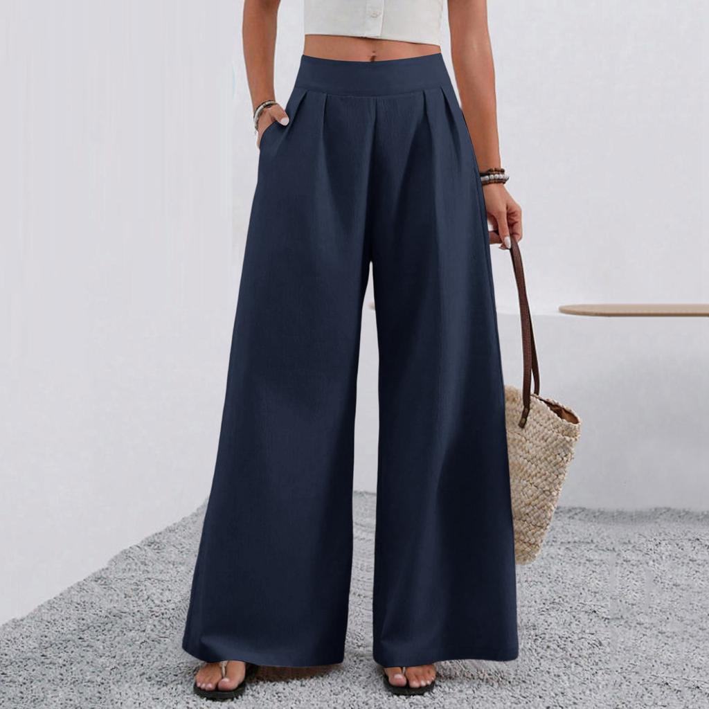 Modische Damenhose mit lockerem Schnitt, bequem, mit Taschen, hoch tailliert, vielseitig