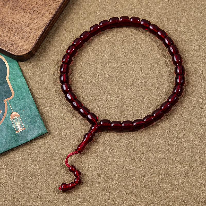 Cylindrical Kuka Prayer Beads Bracelet - 33-Bead Middle Eastern Style Buddhist/Muslim Praise Beads