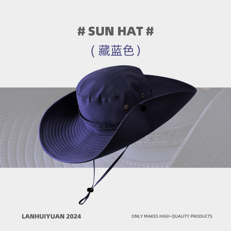Denim bucket hat women's summer outdoor mountaineering sun protection hat men's 12 big brimmed sun hat fishing camping