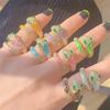 Women's adjustable copper micro-inlaid zircon gold ring