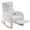 052 Rocking Chair, Recliner, Living Room Chair with Armrest, Upholstered, Accent Chair for Bedroom, White Teddy Fabric, 110 Kg Load Capacity