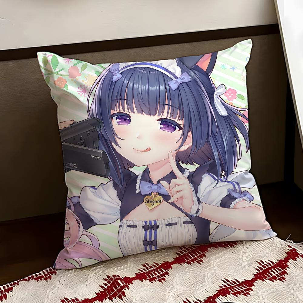 Anime NNekopara Cushion Cover Reversible Soft Durable Pillow Cover Home  Car MultiScene Use for Daily Comfort