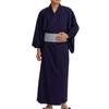 Yukata Yukata and Obi Ancient Purple X Gray Size M [Edo Ten] Men's 2-Piece Set Sashiko-woven One-Touch (Sash), 100% Cotton, (Purple) Obi,