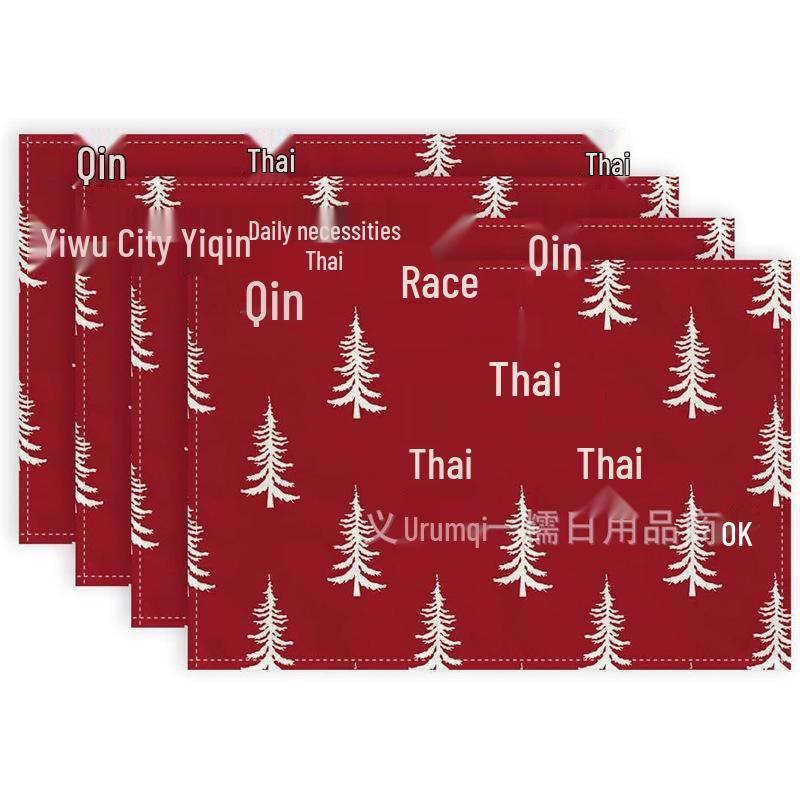 2024 Christmas Linen Table Mats - Washable, Stain-Resistant, Heat-Resistant with Snowflake & Santa Designs