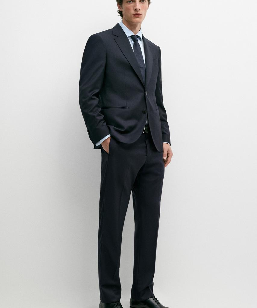 Masimodutti Striped Wool Blend Suit Pants
